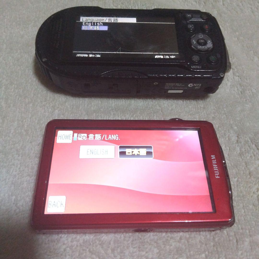 ⭕️ばら売り可♥️動作品２台★富士フイルムz700exr赤★ペンタックスwg3黒