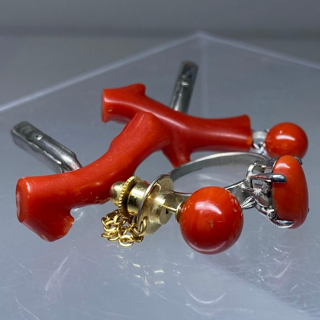 本血赤珊瑚　指輪、ネックレストップ等　15g 東Y7-0226☆2Fタカチ