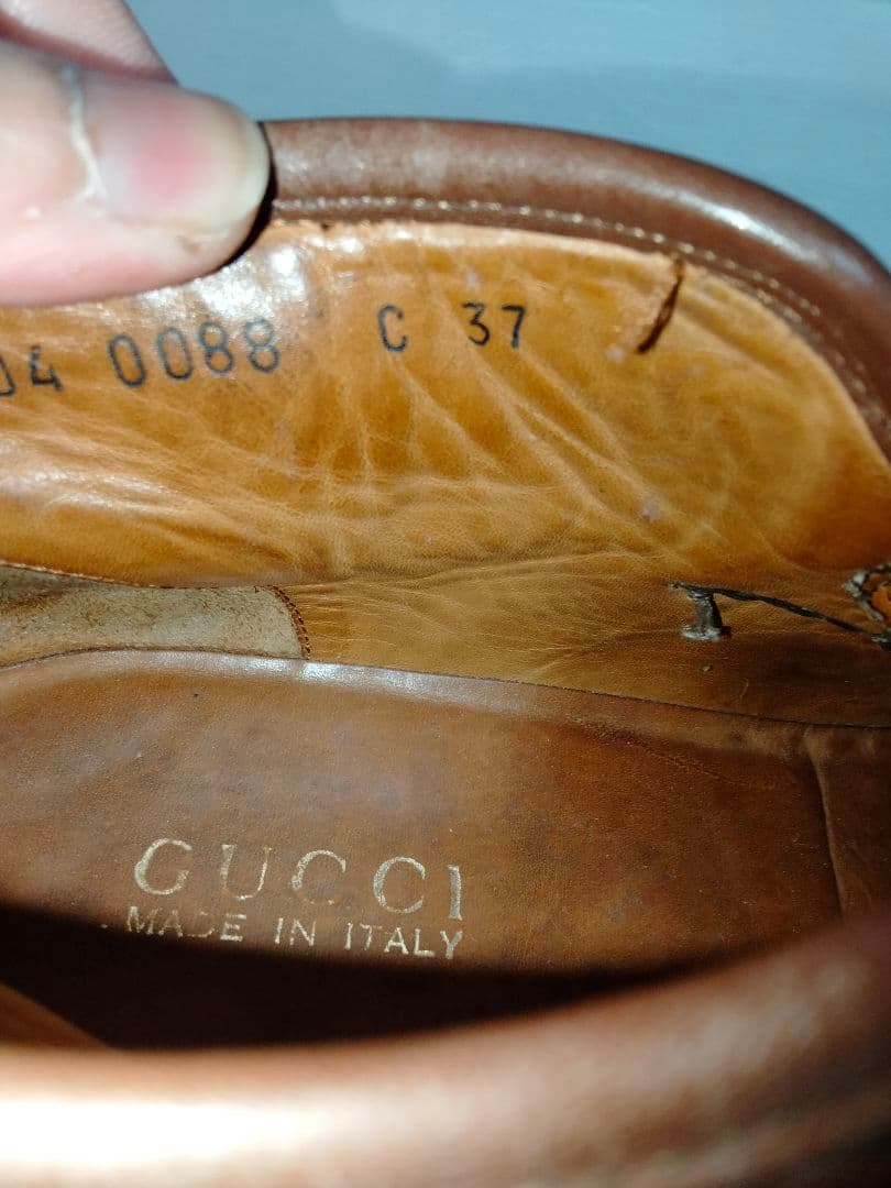 Haru グッチ GUCCI レザー ホースビット ショート 37C 靴