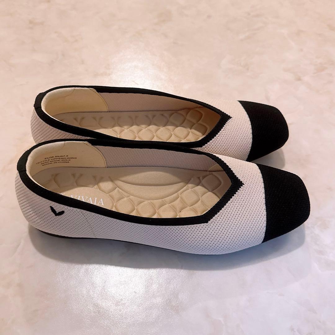 VIVAIA スクエアトゥ超軽量 フラットシューズ