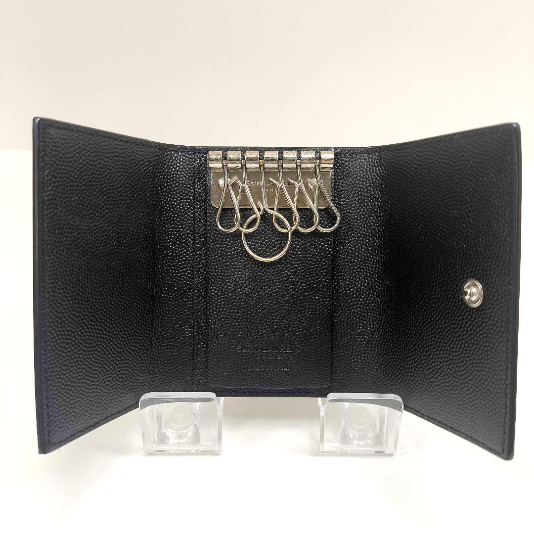 箱付き美品 サンローラン パリ キーケース キーホルダー ブラック