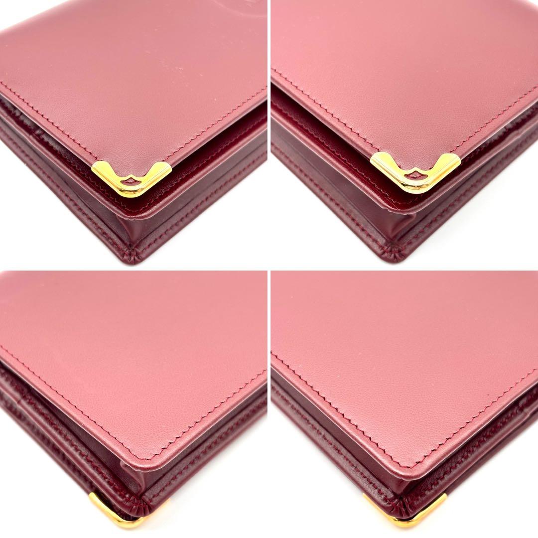 未使用保管品 カルティエ 長財布 マストライン レザー ロゴ 箱付 ボルドー