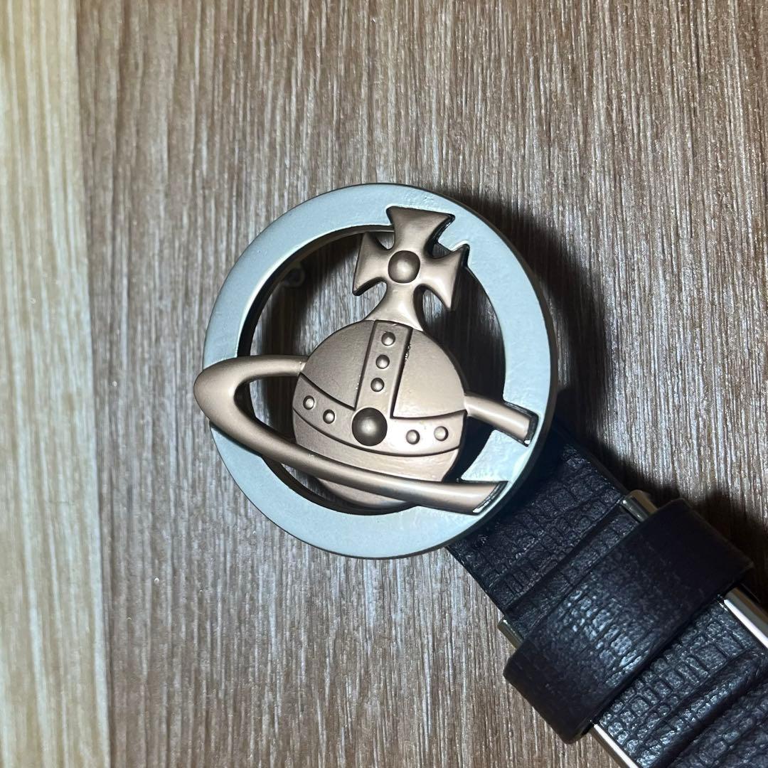 ヴィヴィアン　レザーベルト　サークルオーブ　ブラウン　シルバー　ゴールド