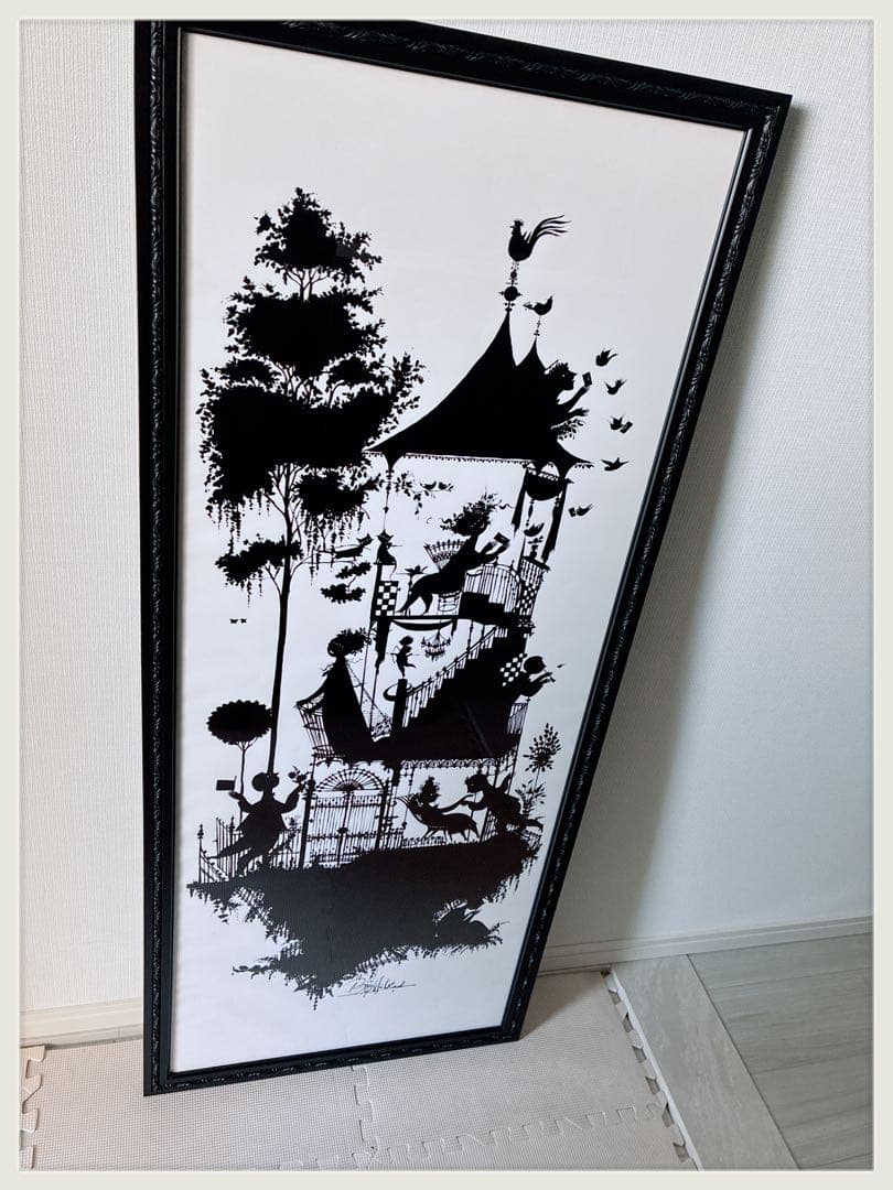 BJORNWIINBLAD シルエット春の絵 シックな黒の特別な額に入れて