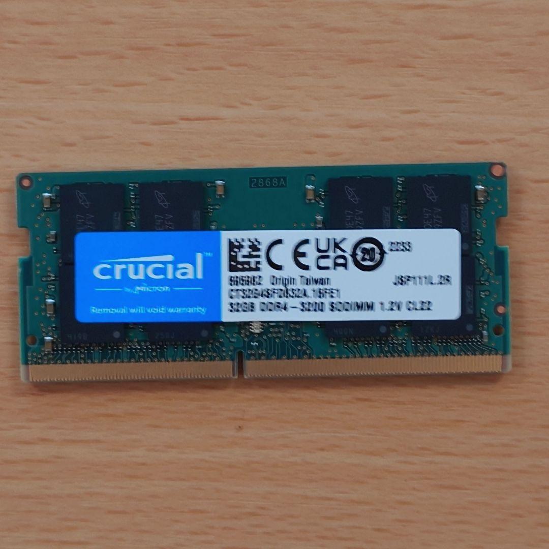 メモリー crucial 32GB DDR4-3200 SODIMM