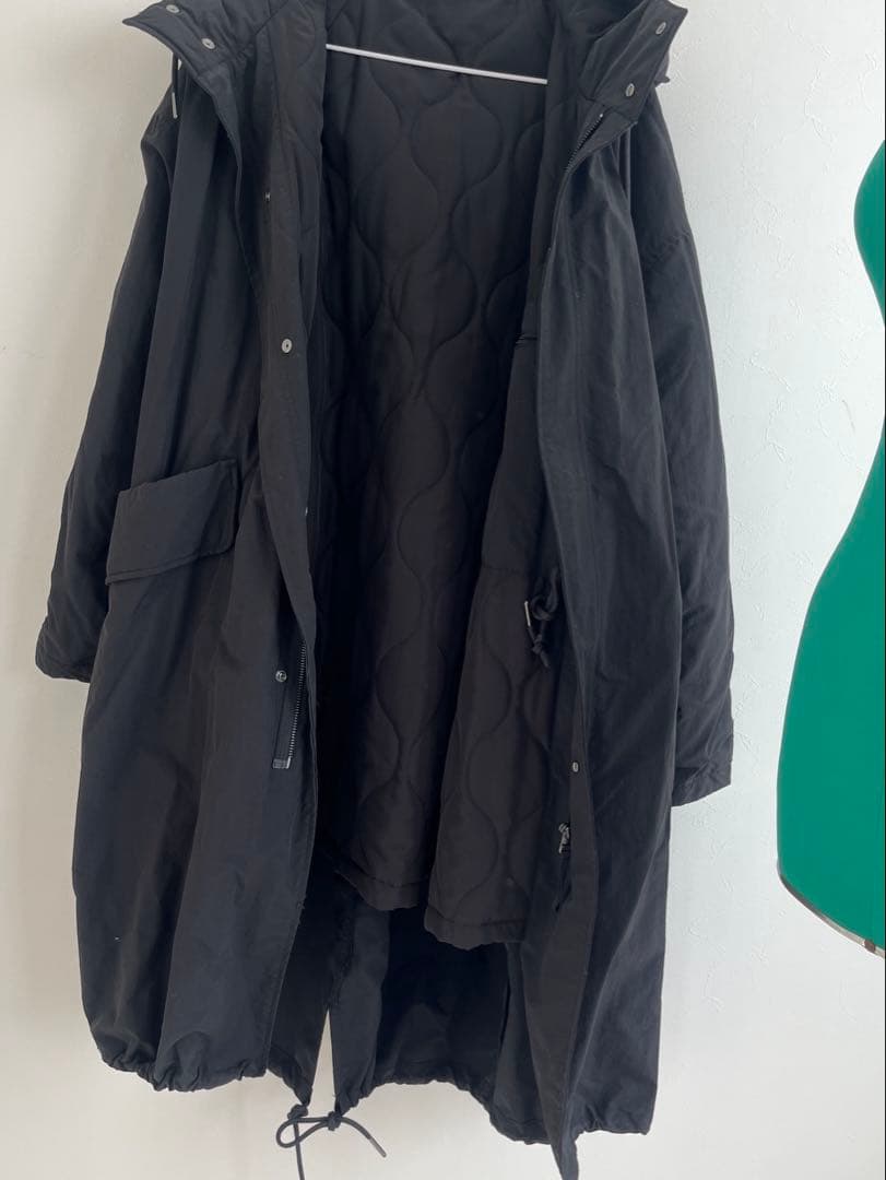 ZARA ブラック モッズコート　キルティングインナー付き