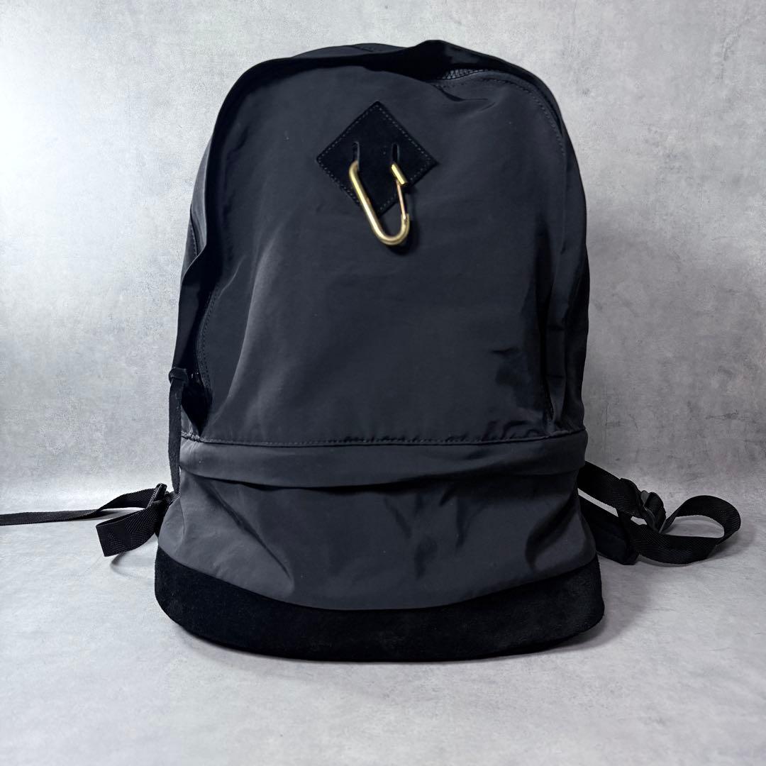 MASTER&Co. カラビナ付きデイパック リュック スエード 黒 良品