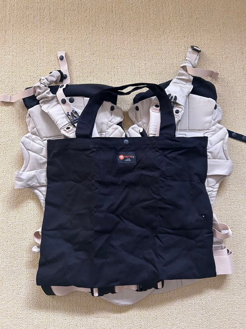 napnap 抱っこ紐 ベージュ 取扱説明書付き