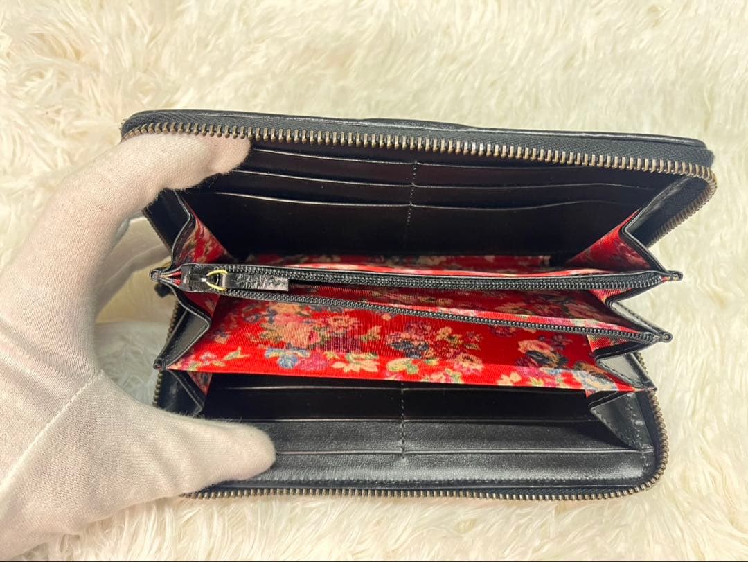 【未使用品】 超美品 グッチ GUCCI オフィディア GG長財布 レザー 黒