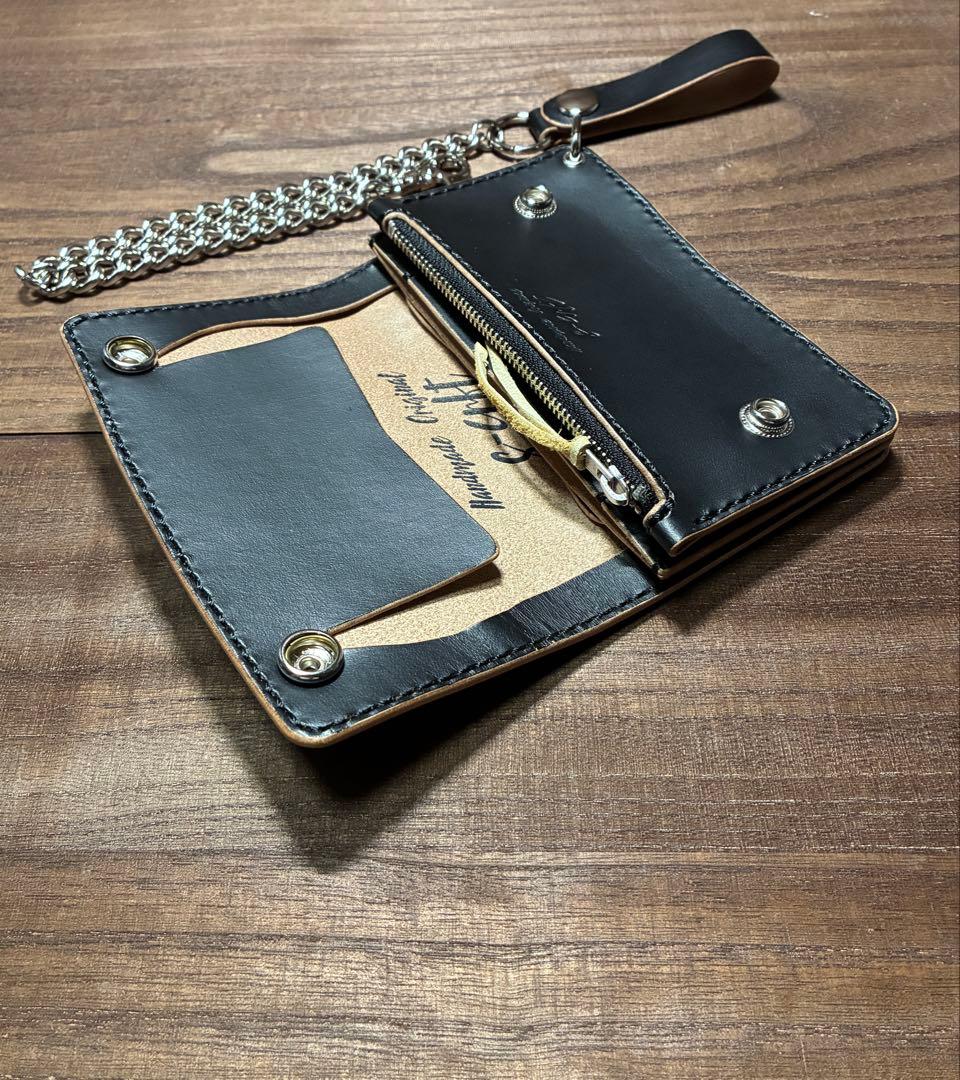 牛革本革ミドルトラッカーウォレット