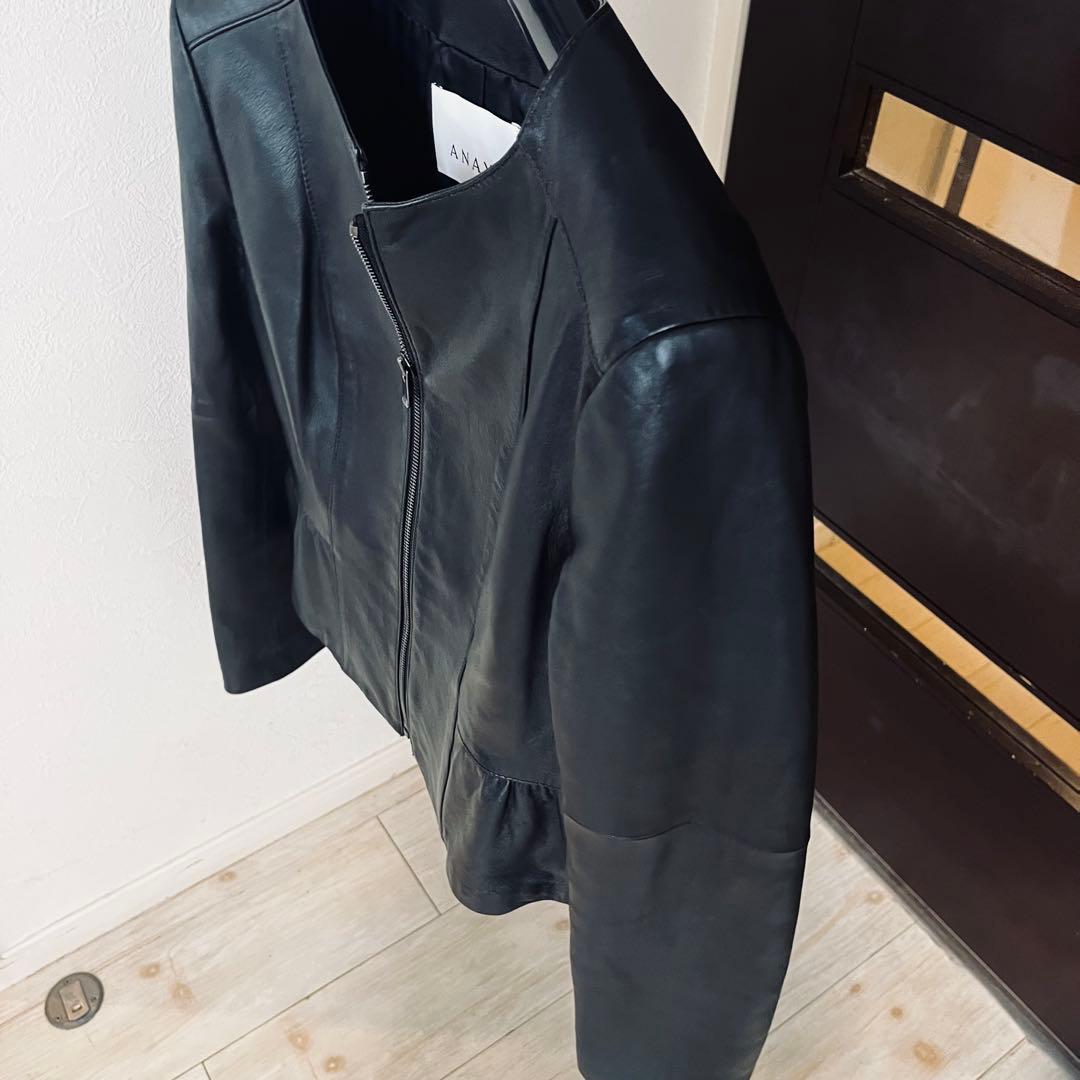 新品☆ ANAYI ラムレザー ぺプラムジャケット/セオリー、23区、ロペ