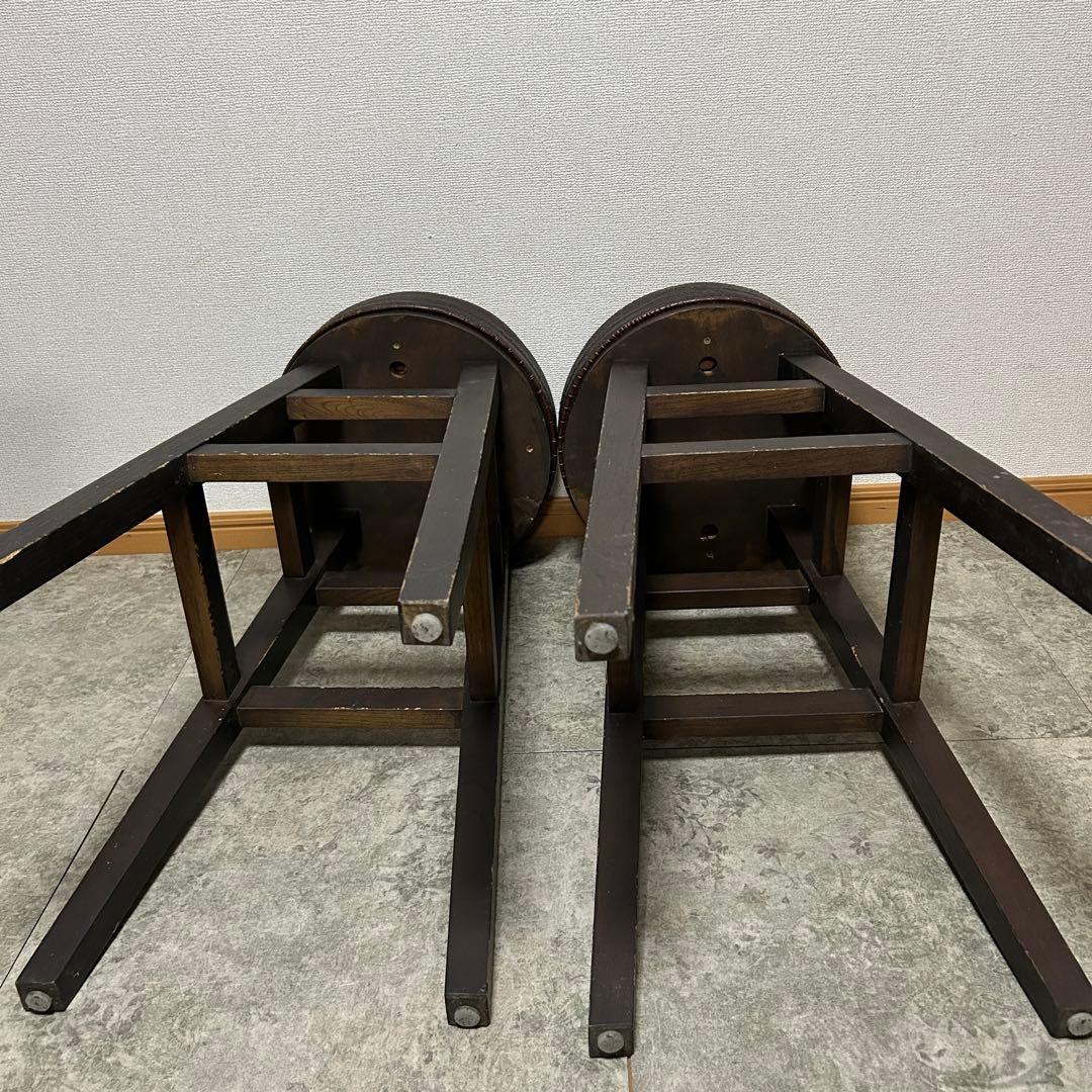 ꧁ヴィンテージ家具꧂カウンタースツール2脚 ハイチェア バー いす イス 椅子