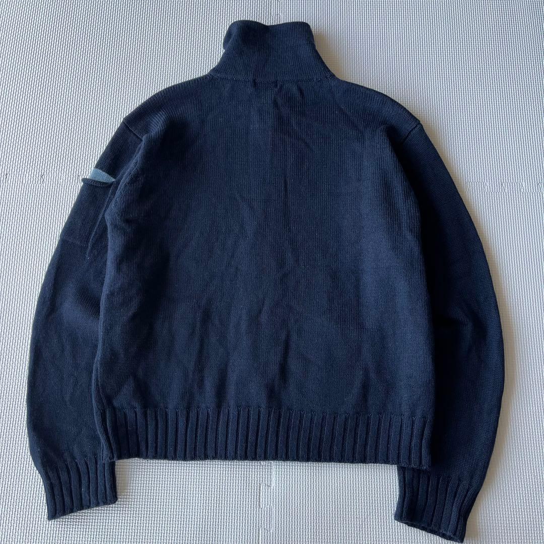 美品 Paul Smith ドライバーズニット ネイビー ウール M ハイネック