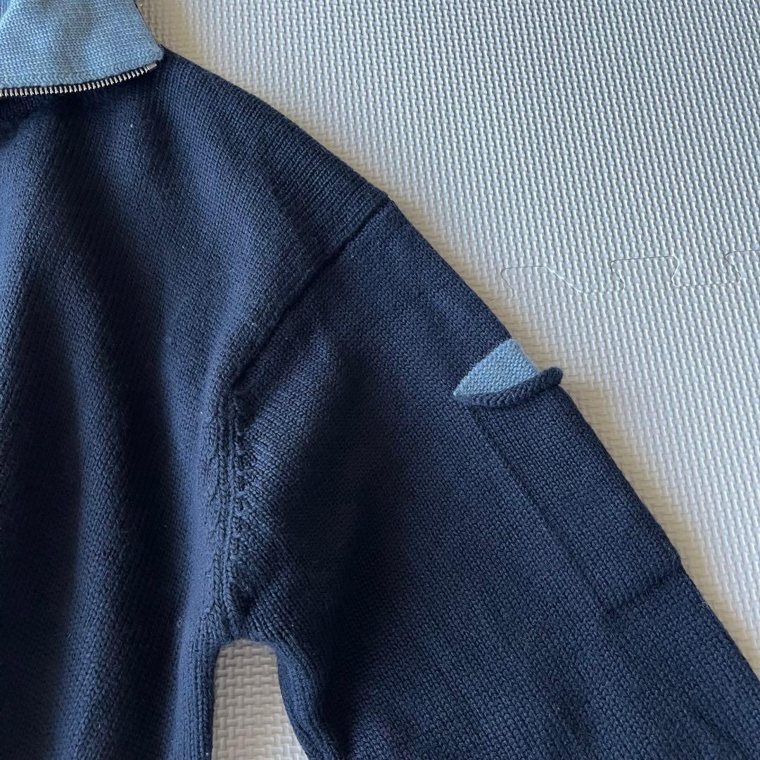 美品 Paul Smith ドライバーズニット ネイビー ウール M ハイネック