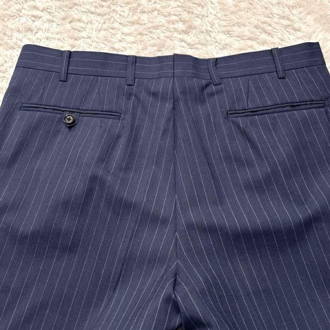 極美品✨ ポールスチュアート ビジネススーツ セットアップ ネイビー ストライプ