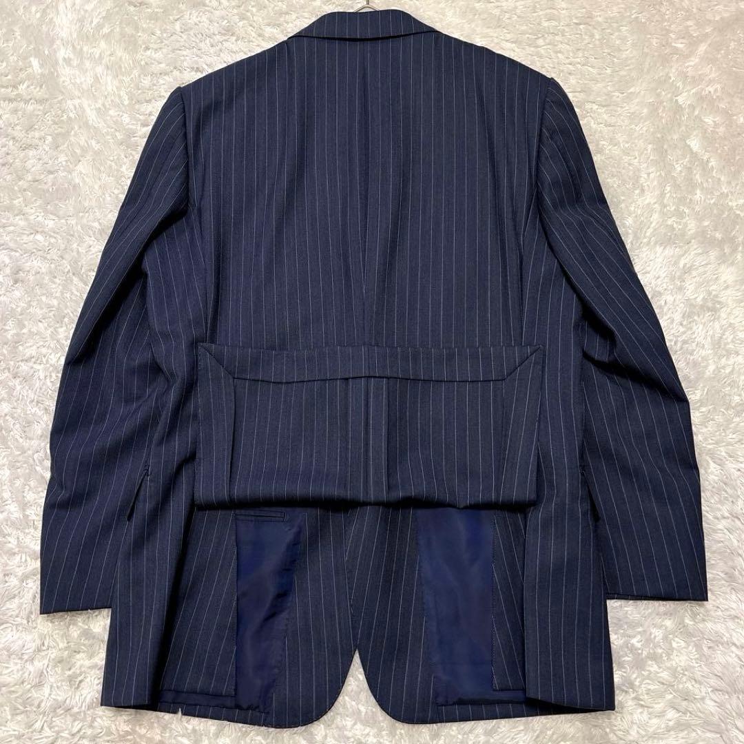 極美品✨ ポールスチュアート ビジネススーツ セットアップ ネイビー ストライプ