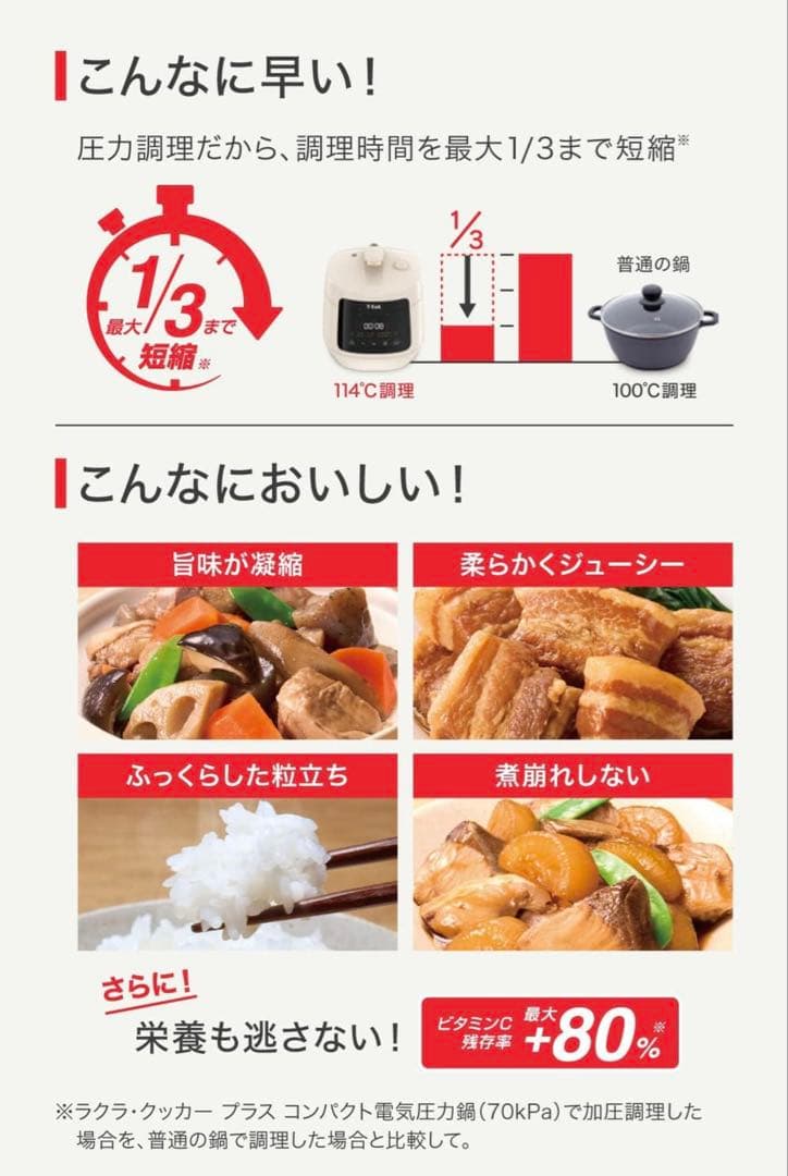 【新品】T-faLラクラクッカープラス コンパクト電気圧力鍋 CY353AJP