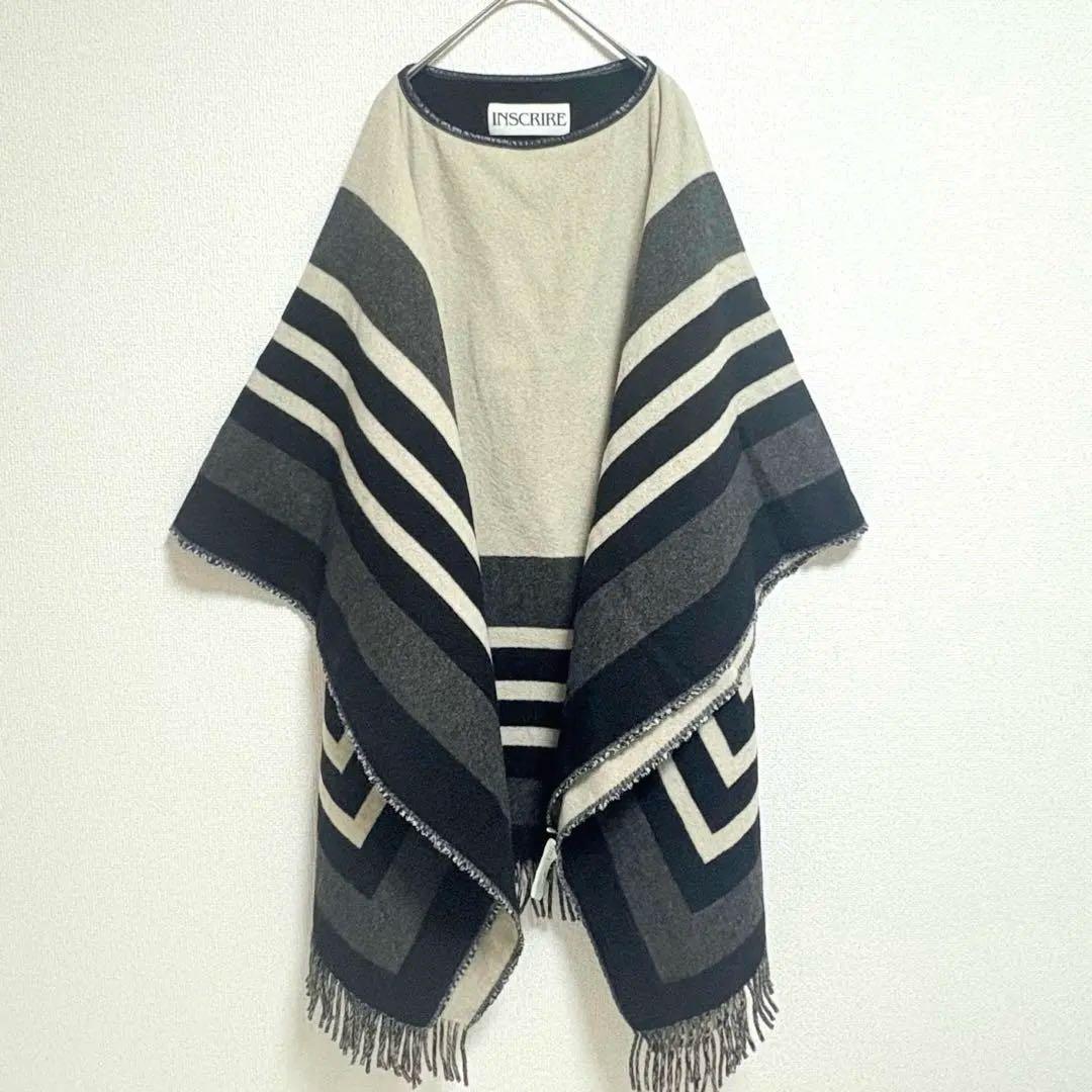 ◆試着のみ◆INSCRIRE◆ポンチョ コート ウール アンスクリア