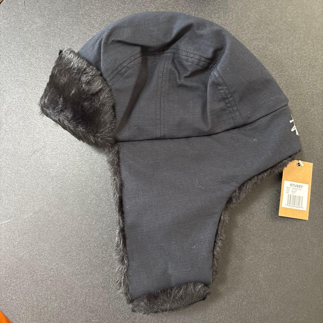 即完売品・Stussy ブラック フライトキャップ　L/XL