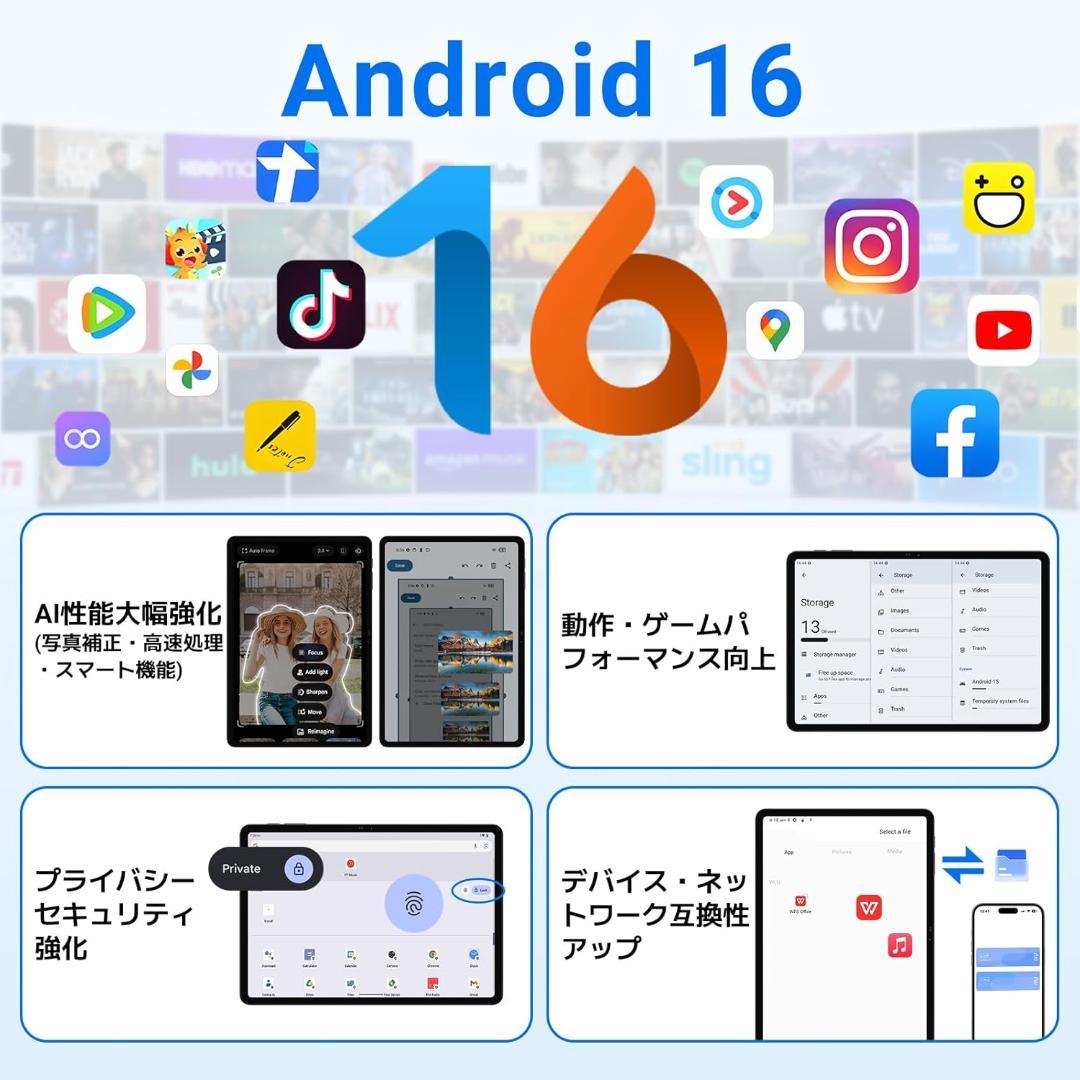 Android16 タブレット 12インチ Wi-Fiモデル TABWEE
