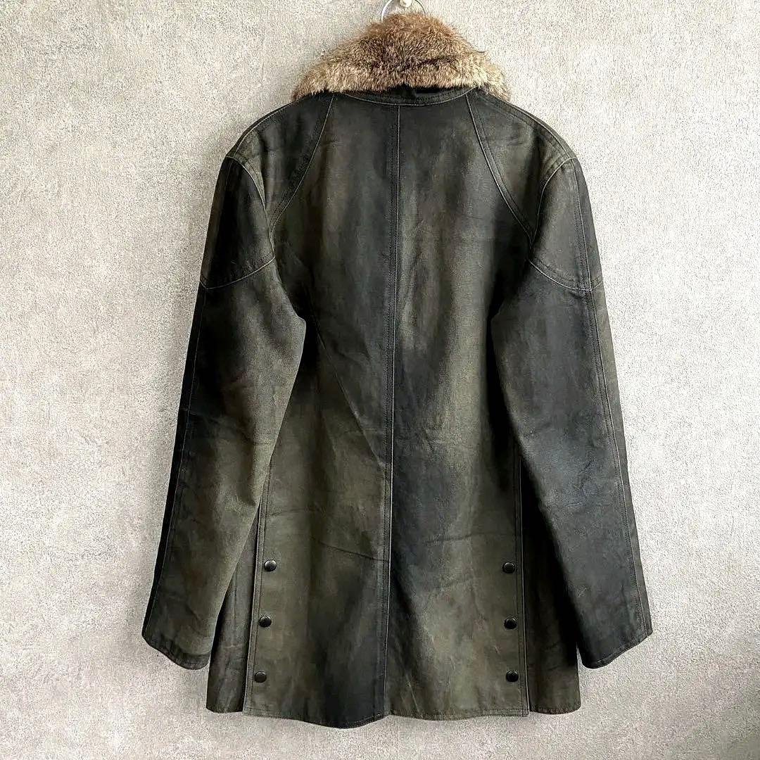 SHELLAC ミリタリーコート ジャケット ファー付 カーキ 古着 90s