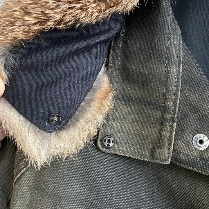 SHELLAC ミリタリーコート ジャケット ファー付 カーキ 古着 90s