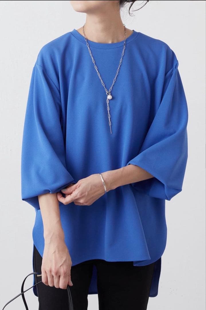 ビアズリーTブラウス(ブルー)