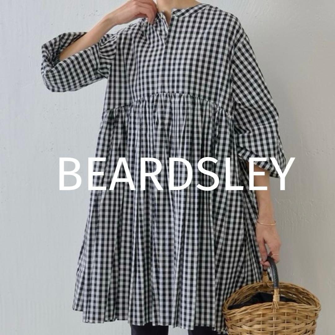 ✨極美品✨ビアズリー　先染め　ギャザーチュニック　ギンガムチェック　綿100%
