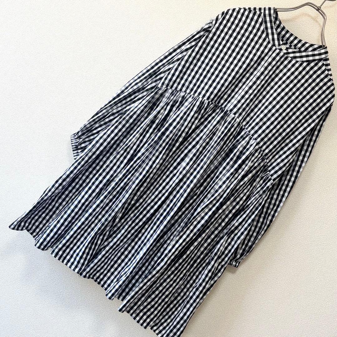 ✨極美品✨ビアズリー　先染め　ギャザーチュニック　ギンガムチェック　綿100%