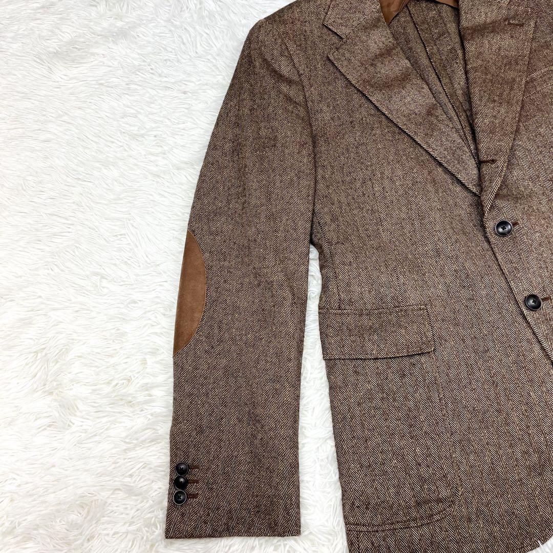 希少 美品 RRL ヘリンボーン テーラードジャケット エルボーパッチ ツイード