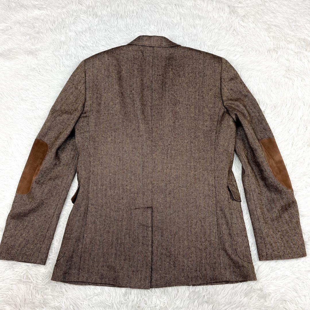 希少 美品 RRL ヘリンボーン テーラードジャケット エルボーパッチ ツイード