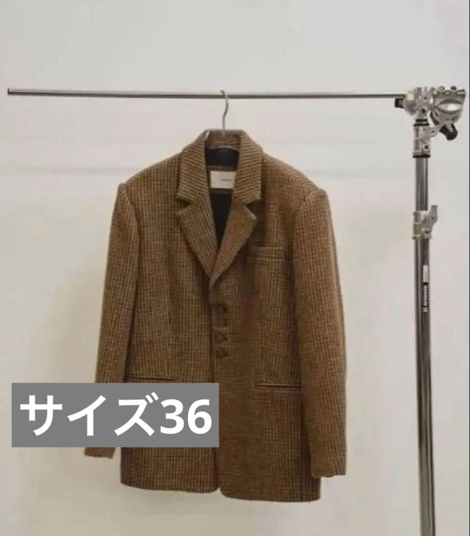 ジャケット・アウター Wool100% Check Jacket 36