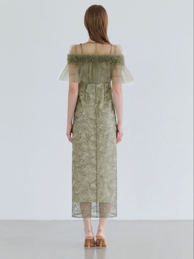 3WAYフラワーチュールアシンメトリーIラインワンピースドレス結婚式パーティー