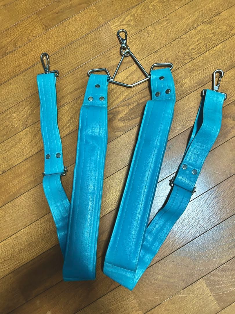 川田太鼓　2尺平太鼓　青色担ぎストラップ付き　※お値下げしました。