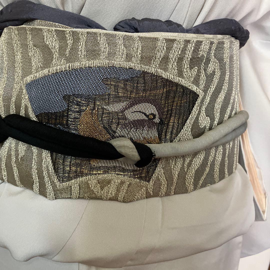 m*c様 皇室献上作家、熊谷慶雲作 グレー 雪の中の梅の花 付け下げ三つ紋いり