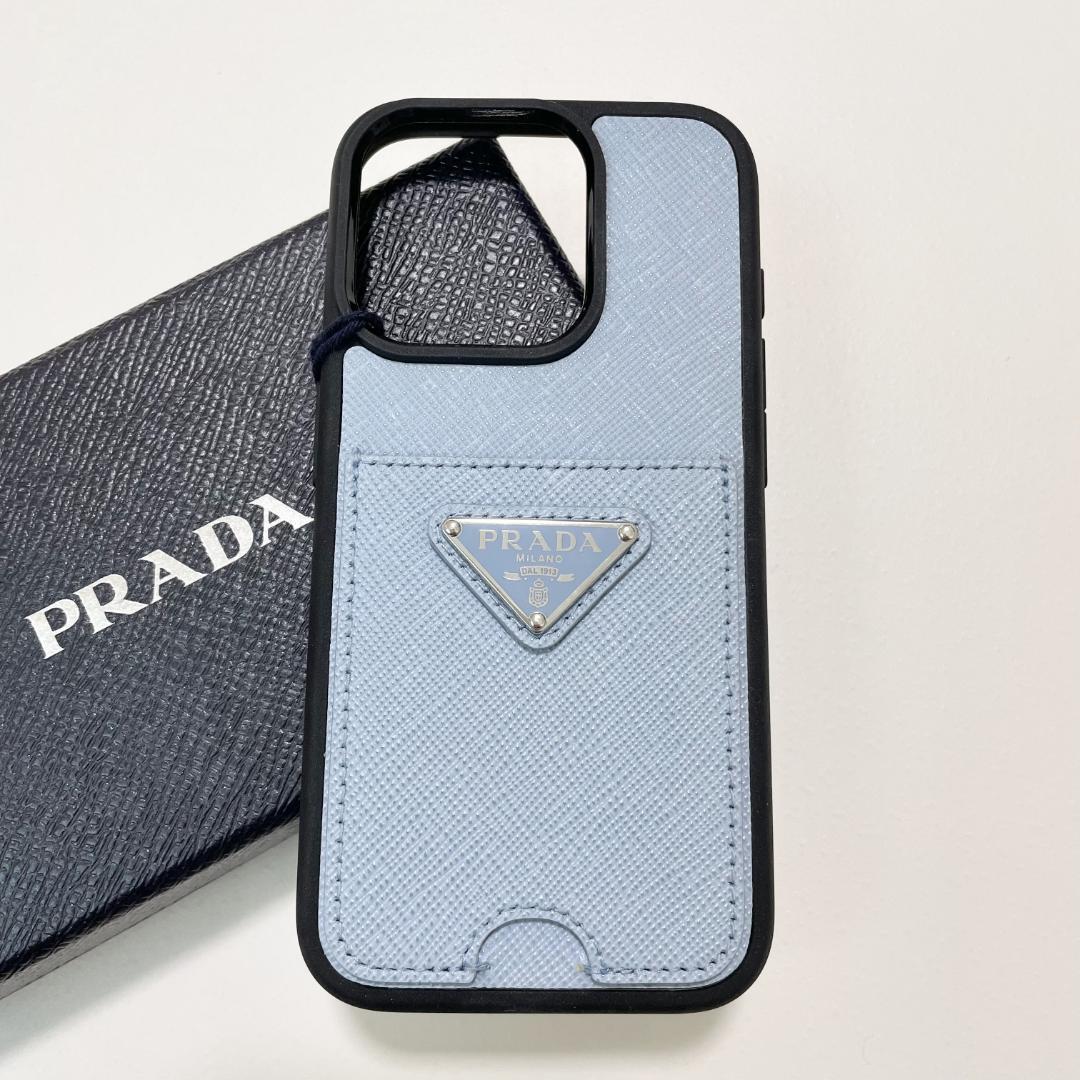 PRADA プラダ iPhone15 Pro ケース スマホケース 水色 ブルー
