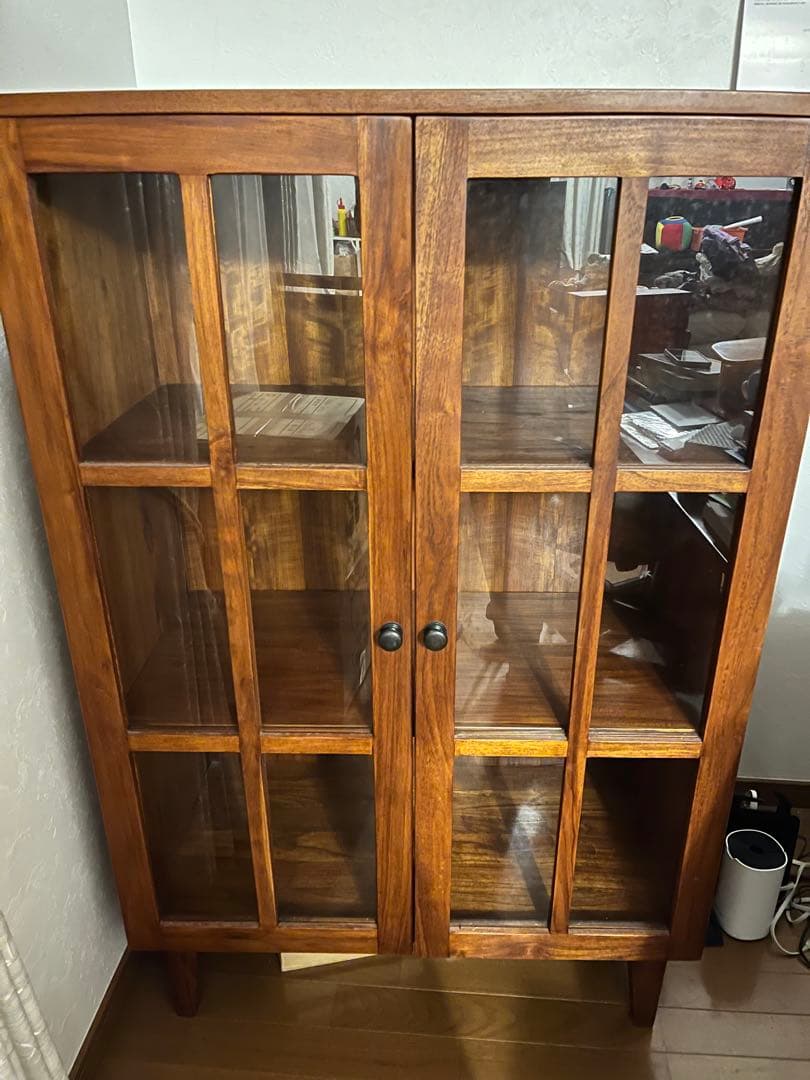 木製ガラス扉食器棚 3段(shidenさん専用)