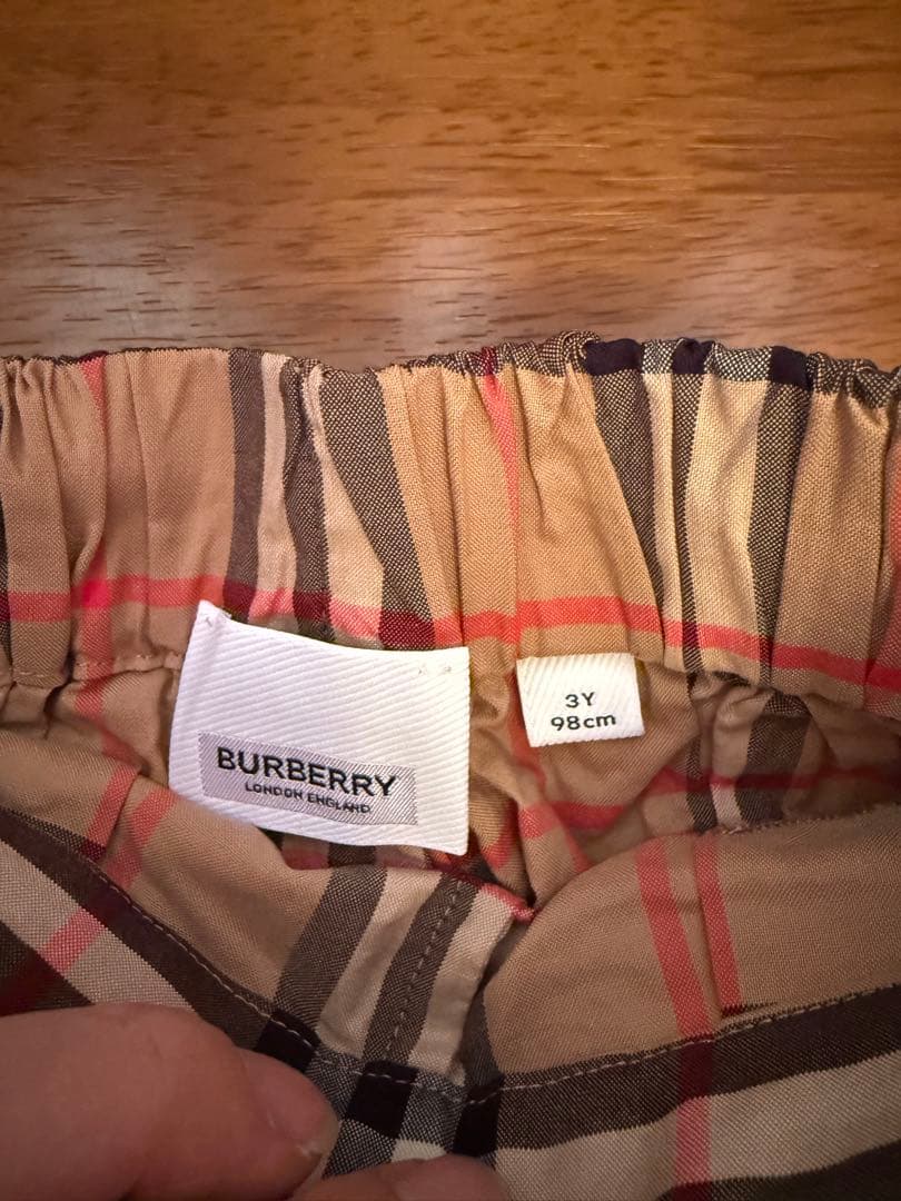 BURBERRY チェック柄 ロングパンツ 3Y