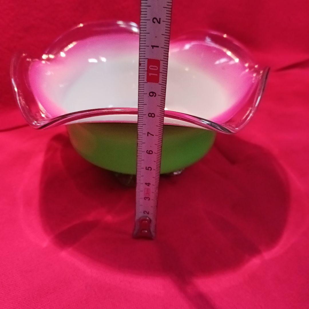 大正時代　ガラス　脚付き鉢　希少