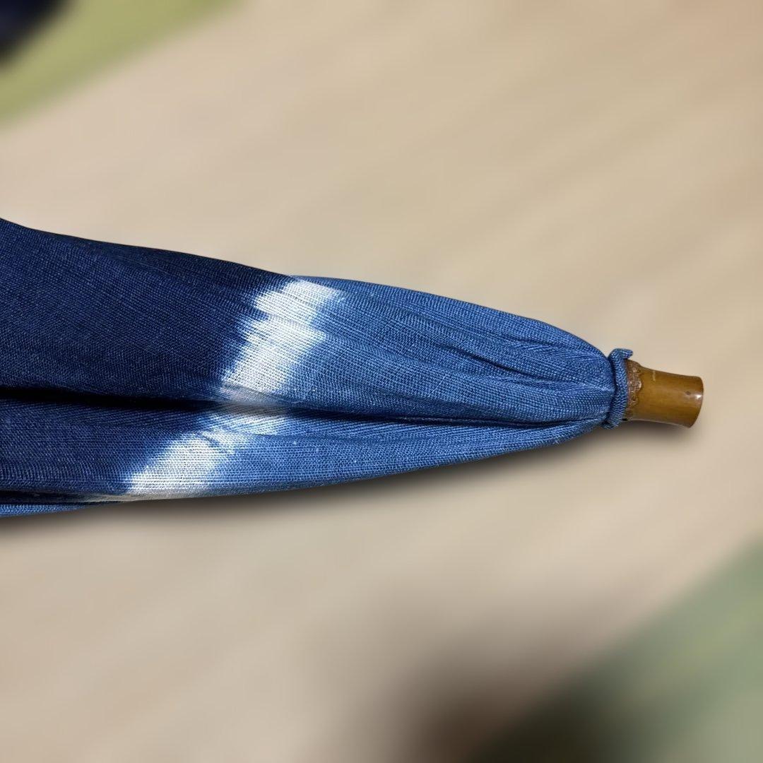 藍染日傘 竹製持ち手 グラデーション