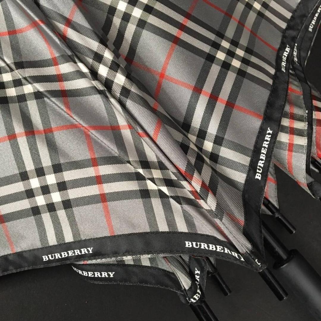 BURBERRY 傘 長傘 雨具 ノバチェック 90cmヴィンテージ グレー系
