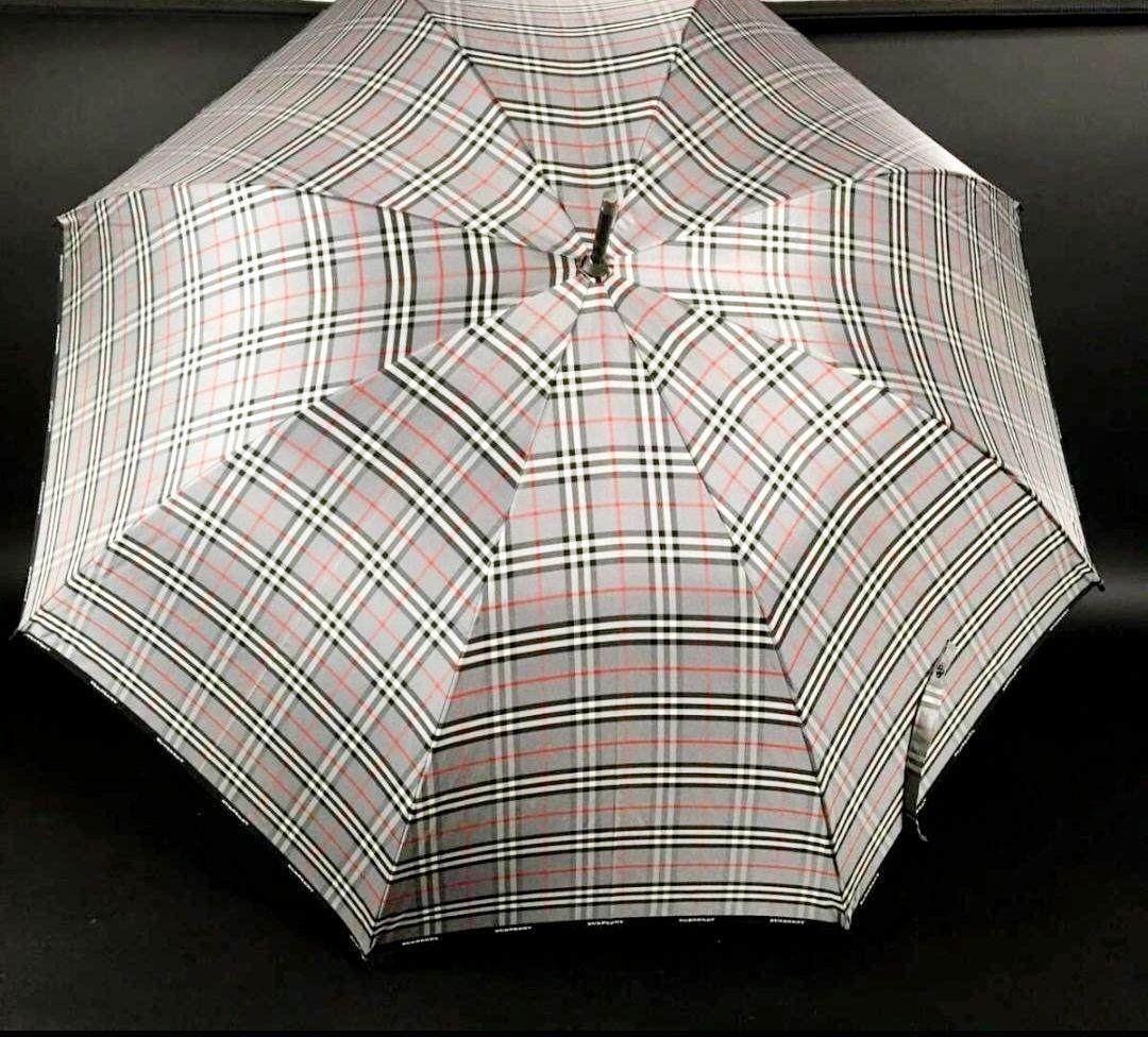 BURBERRY 傘 長傘 雨具 ノバチェック 90cmヴィンテージ グレー系