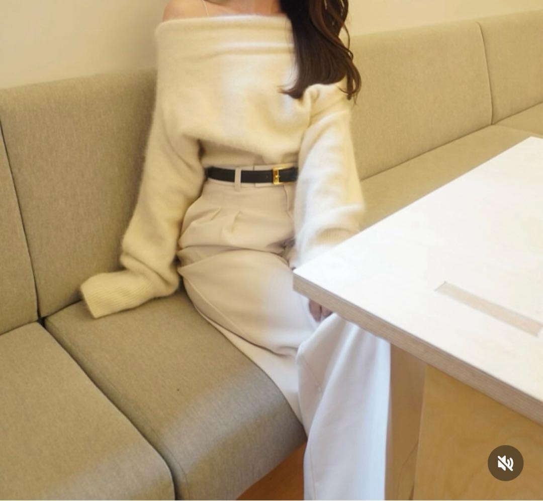 anuans ミッドウェイトツータックワイドパンツ