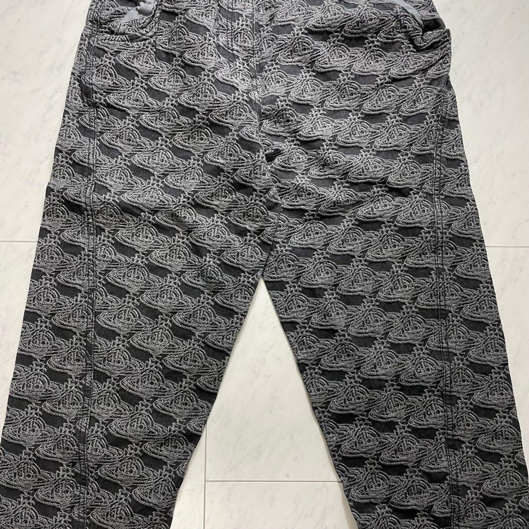 ヴィヴィアンウエストウッド オーブジャガードパンツ 総柄 ブラックデニム 2