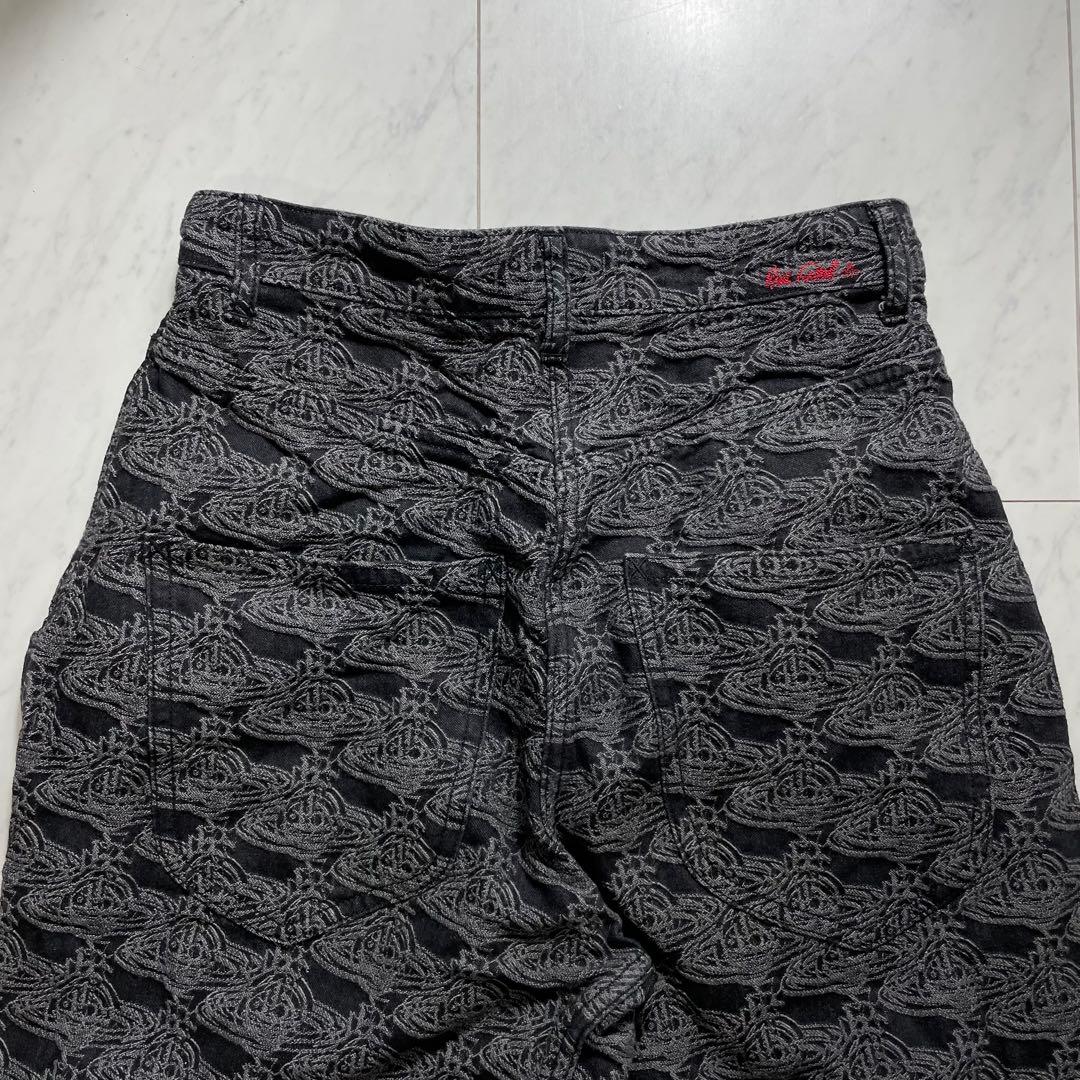 ヴィヴィアンウエストウッド オーブジャガードパンツ 総柄 ブラックデニム 2