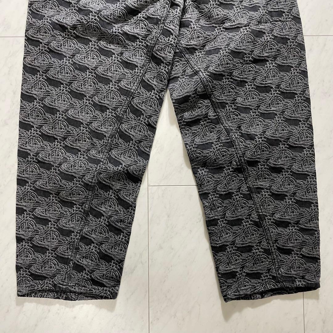 ヴィヴィアンウエストウッド オーブジャガードパンツ 総柄 ブラックデニム 2