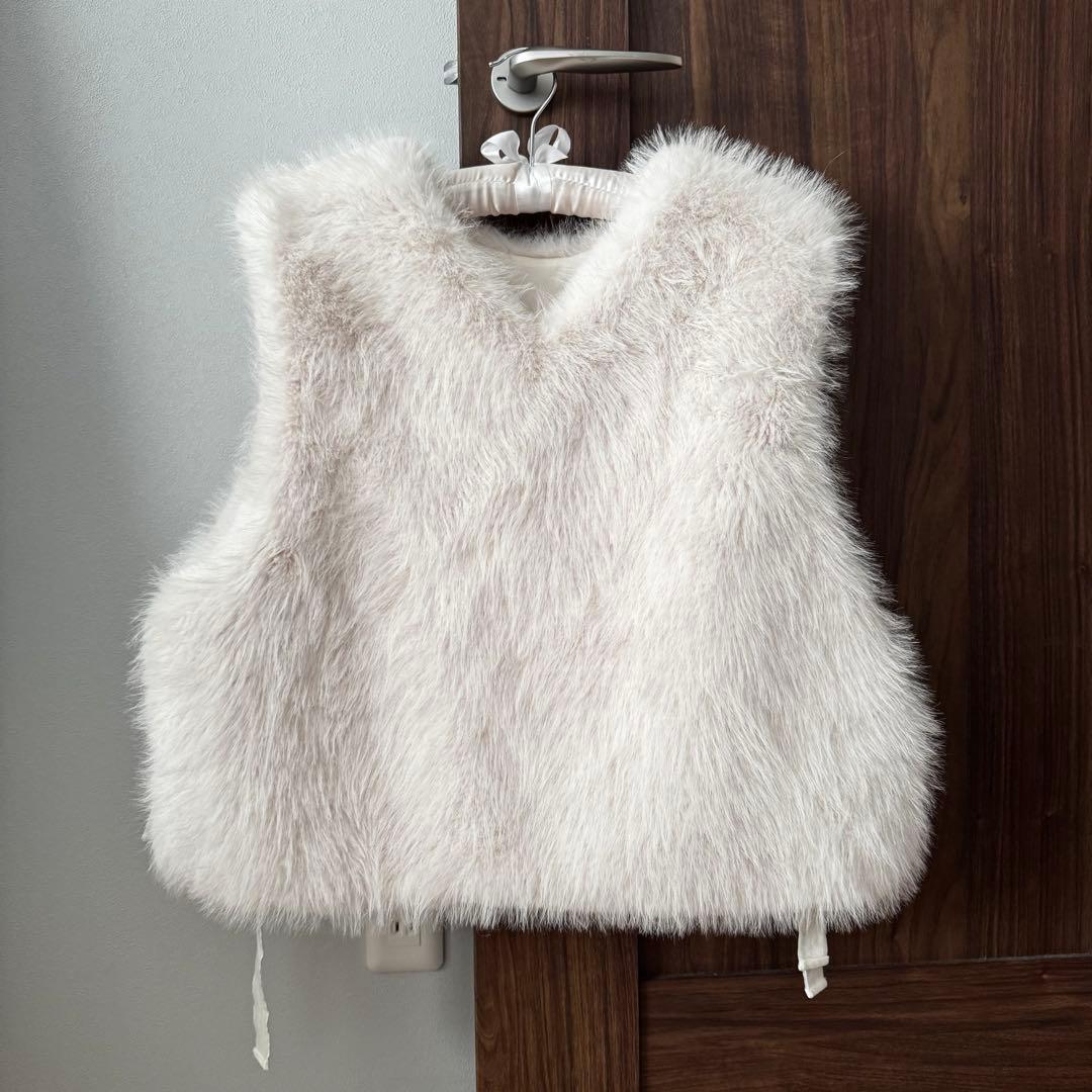 トレフルプラスワン trefle+1 ふわふわベスト ファーベスト