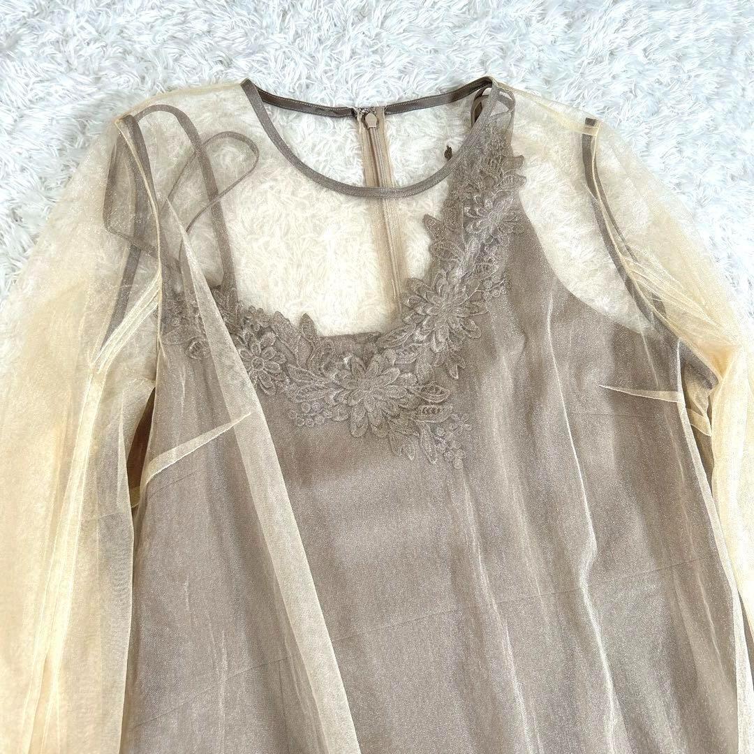 【2Way・大きいサイズ 3L】　カラルス　パーティードレス　刺繍　チュール