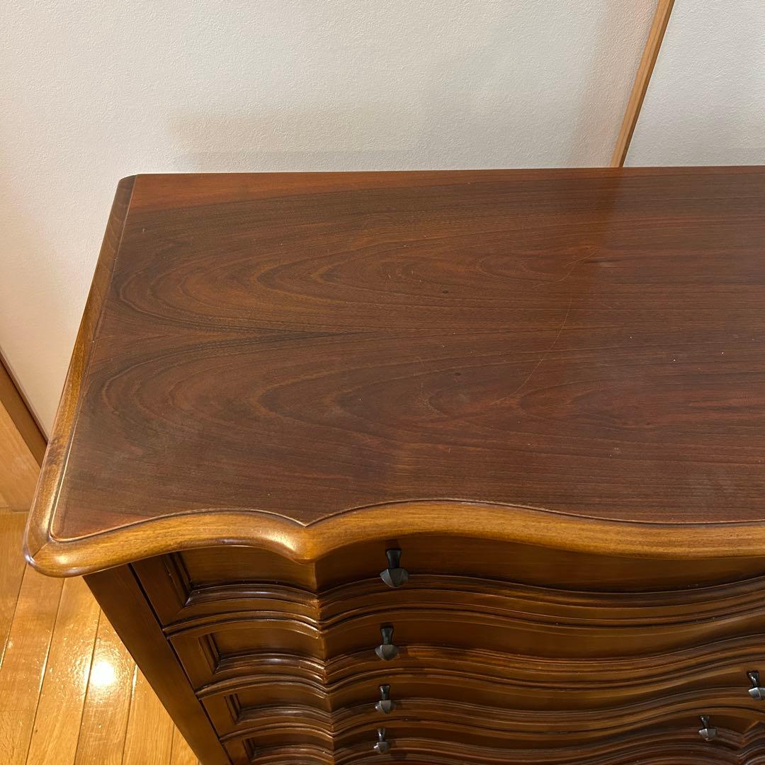 バロッサバレンティ ダークブラウン 木製 4段 引き出し タンス