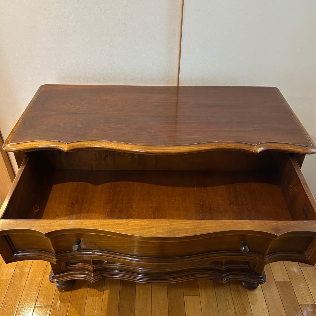 バロッサバレンティ ダークブラウン 木製 4段 引き出し タンス